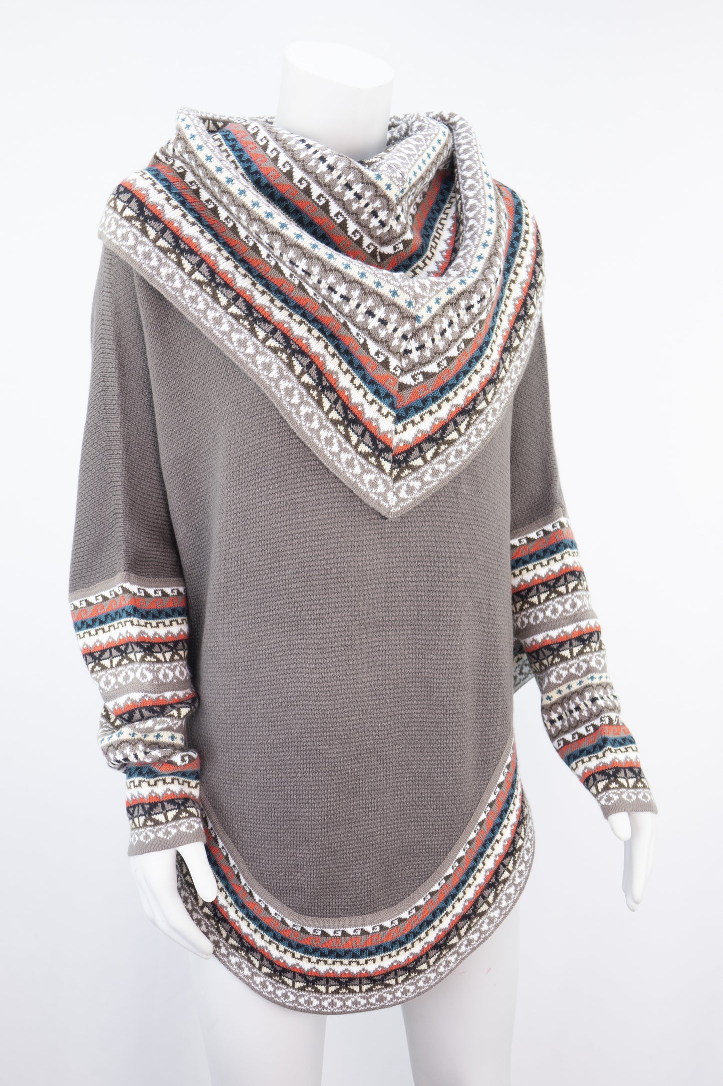 Poncho avec manches et collet Tarjeta