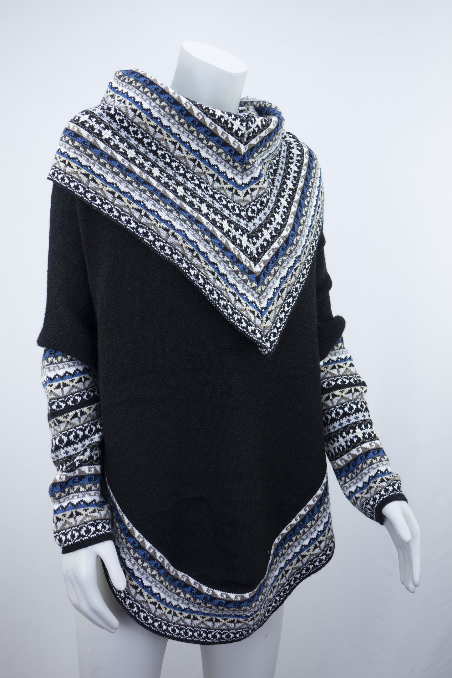 Poncho avec manches et collet Tarjeta