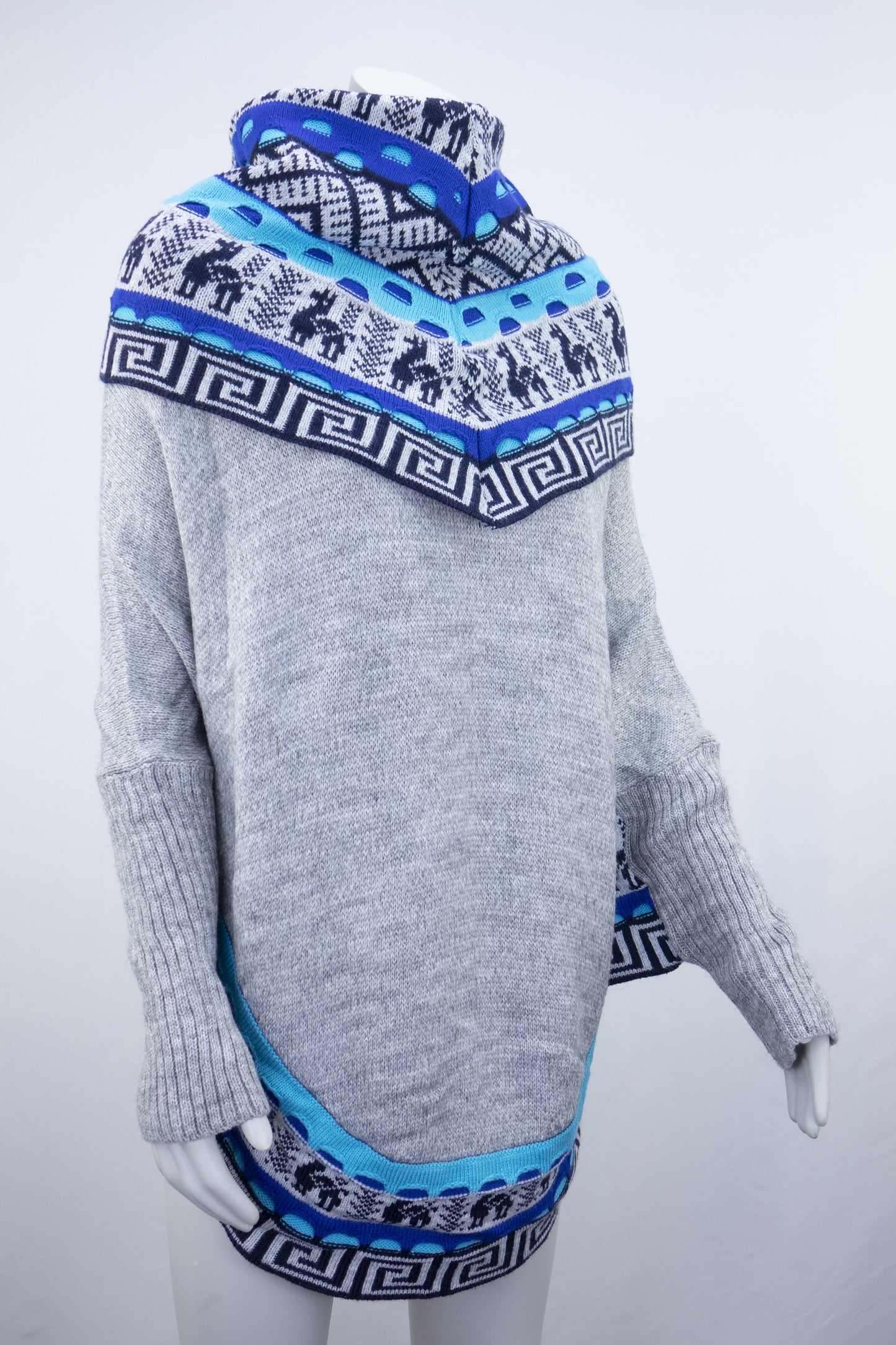 Poncho avec manches et collet Alpaga