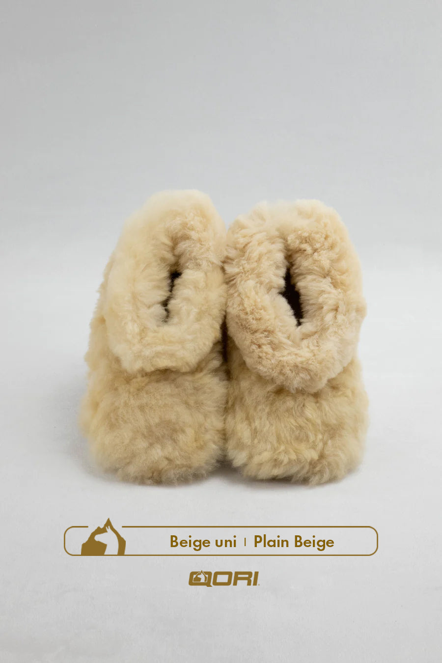 Pantoufles alpaga Huacaya - Beige uni