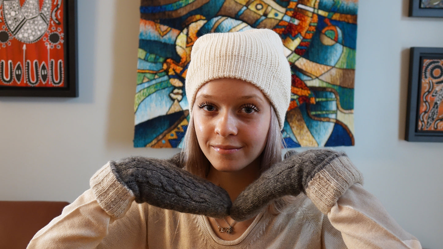 Mitaine réversible artisanale deux couleurs