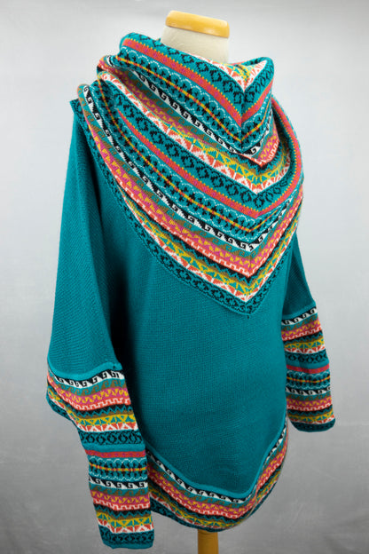 Poncho avec manches et collet Tarjeta