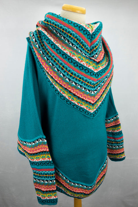 Poncho avec manches et collet Tarjeta