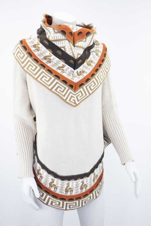 Poncho avec manches et collet Alpaga