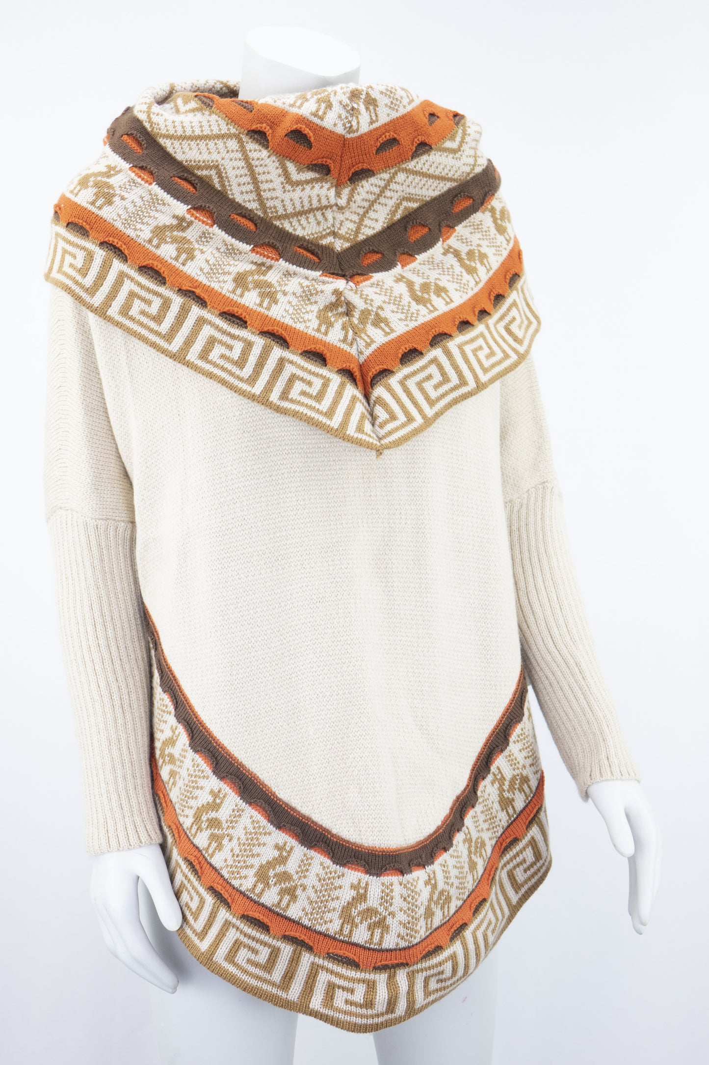 Poncho avec manches et collet Alpaga