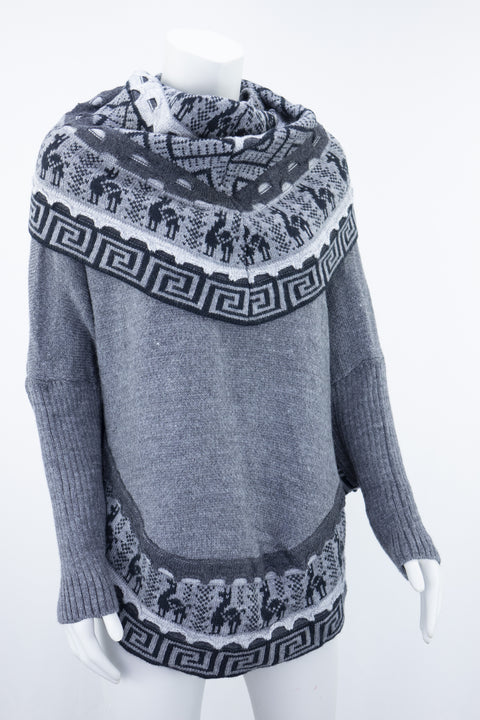 Poncho avec manches et collet Alpaga