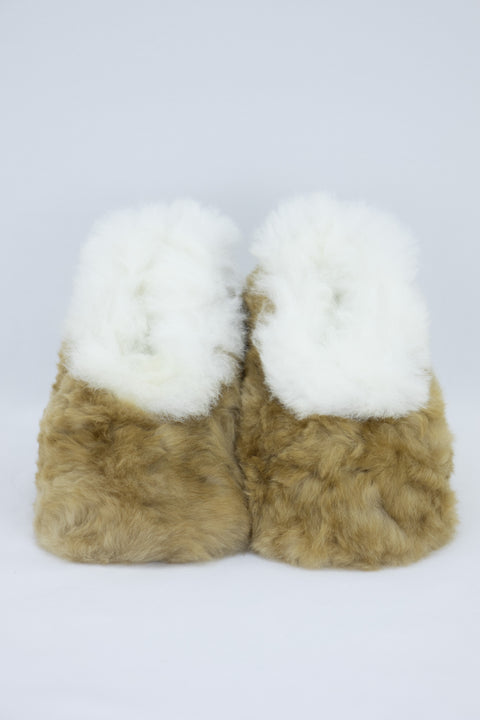 Pantoufles alpaga Huacaya - Noisette