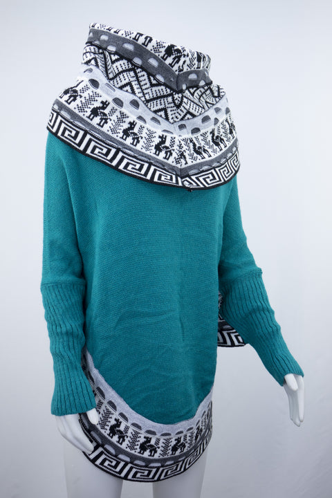 Poncho avec manches et collet Alpaga