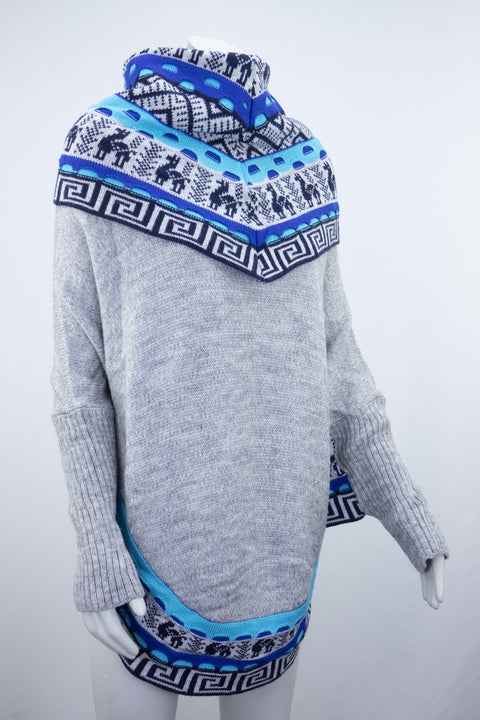 Poncho avec manches et collet Alpaga