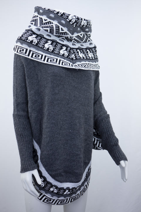 Poncho avec manches et collet Alpaga