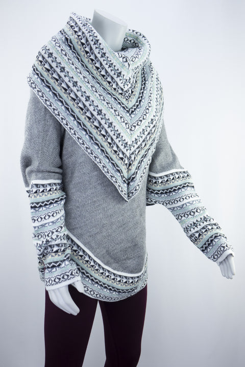 Poncho avec manches et collet Tarjeta