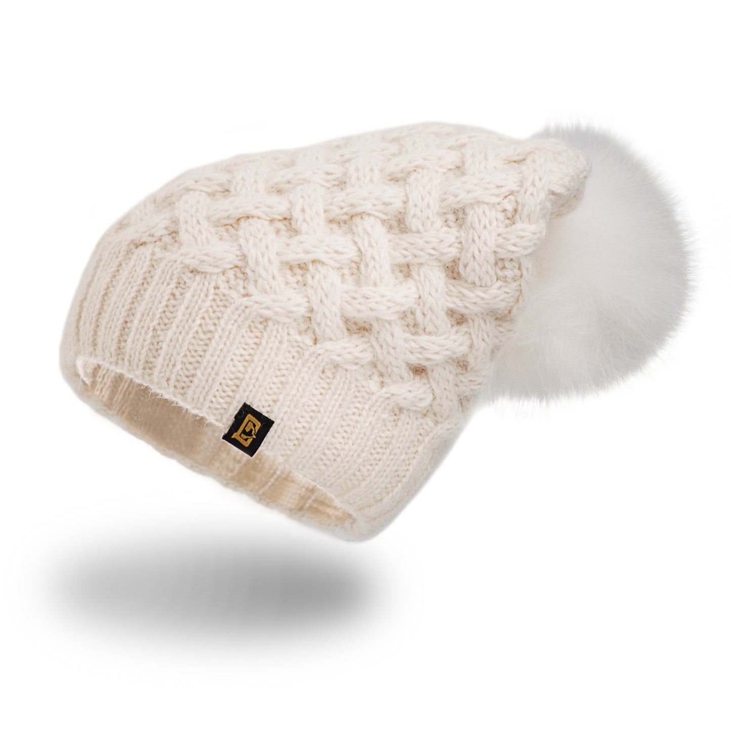 Tuque à pompon tressée - alpaga super fin