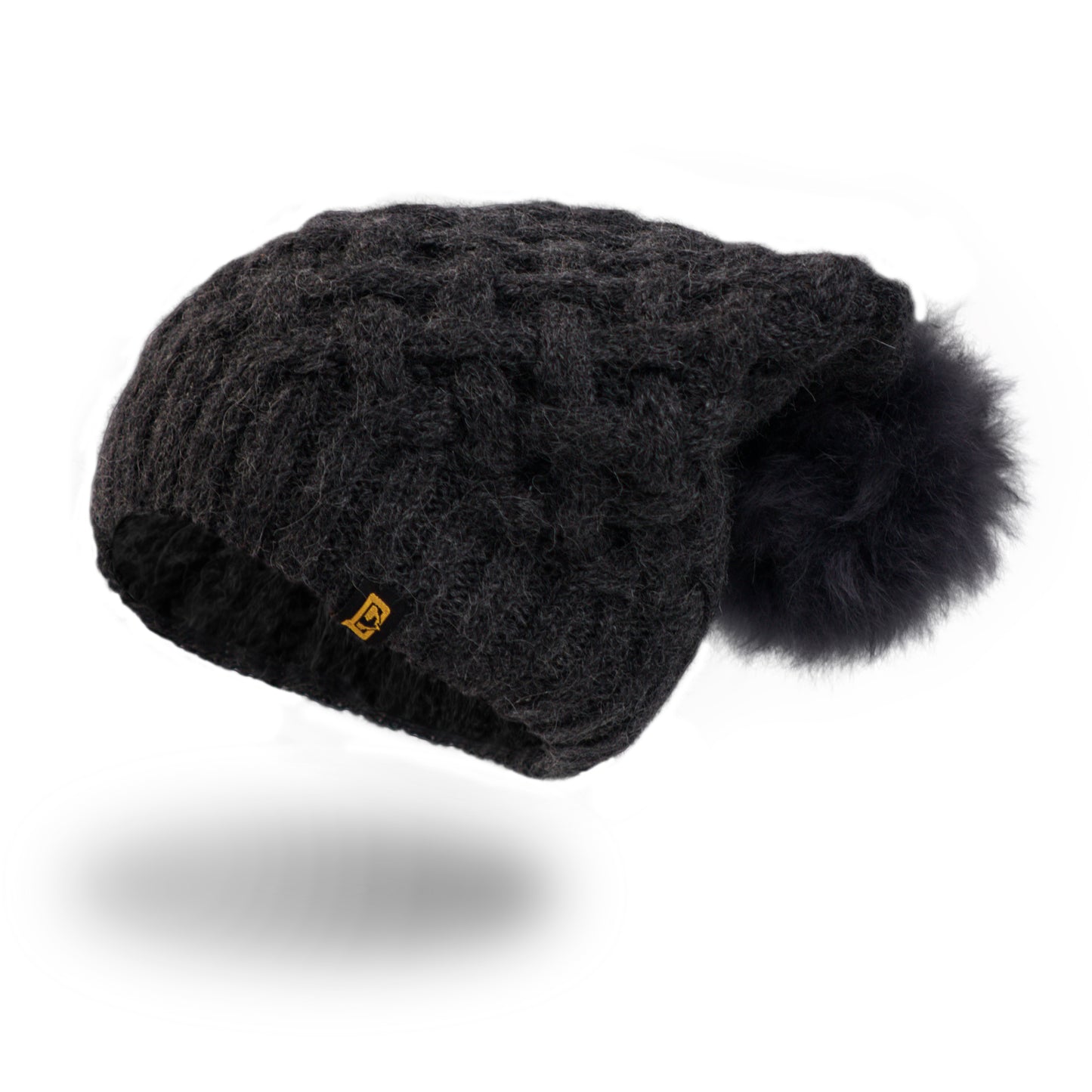 Tuque à pompon tressée - alpaga super fin