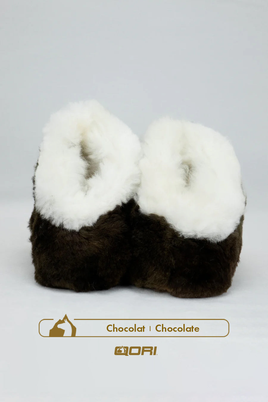 Pantoufles alpaga Huacaya - Chocolat