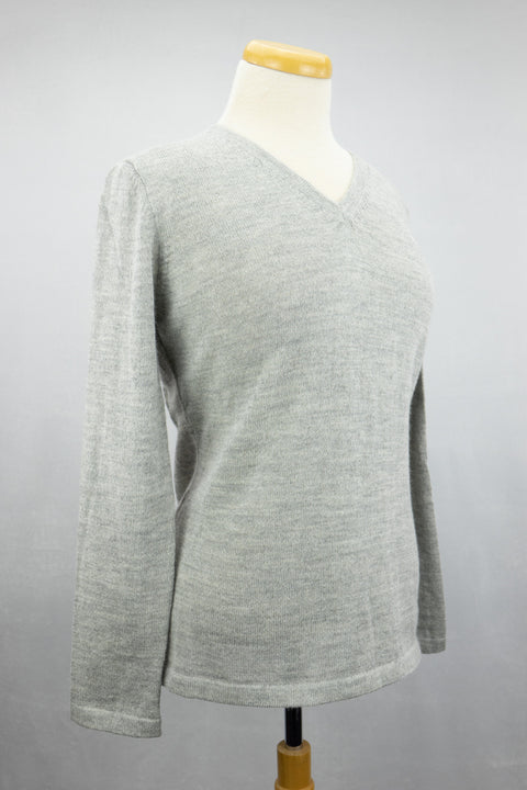 Chandail Femme Col V – Bébé Alpaga (Fil doublé)