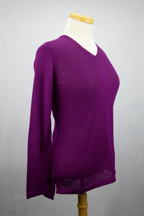 Chandail Femme Col V - Bébé alpaga