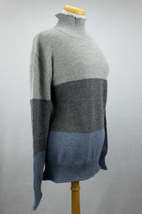 Chandail manches longues tricolore - bébé alpaga